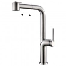 Смеситель для кухонной мойки BelBagno, с выдвижным изливом, сатин, BB-LAM60-IN