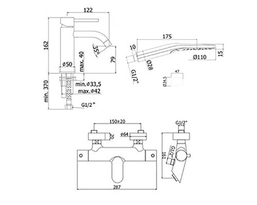 Комплект смесителей Paffoni KIT LIG хром, KITLIG022CR120