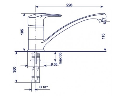 Смеситель для кухни Mixline ML-GS03 (341), белый