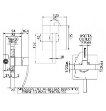 Смеситель Bandini Seta 774320PN00 для душа, никель