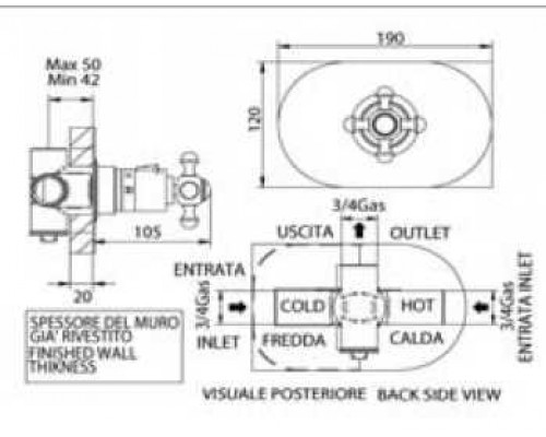 Смеситель Bandini Antico 824920YY06PO для душа, бронза