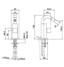 Смеситель Bandini Ice Cube 752220PN00LR для биде, никель/ручка белый дуб