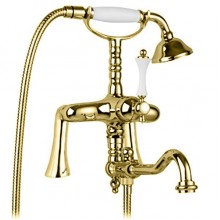 Смеситель Cezares Margot MARGOT-PBV2-03/24-Bi для ванны/душа, золото/белый