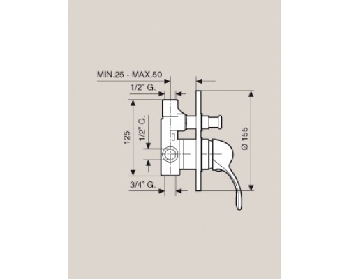 Смеситель для душа Emmevi Melody 11019CR, хром