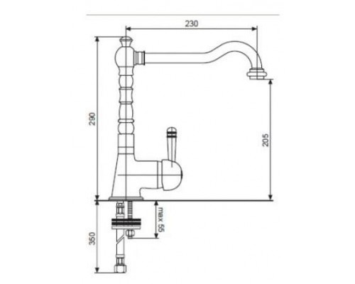 Смеситель для кухни Emmevi Laguna 40516CO, хром/золото