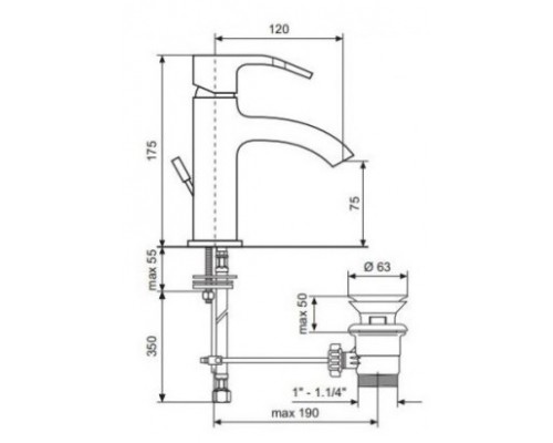 Смеситель для раковины Emmevi Niagara 74003BIO, белый матовый