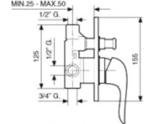 Смеситель для душа Emmevi Neco 91019CR, хром