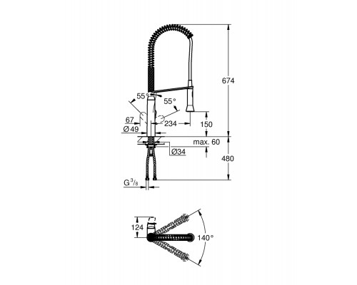 Смеситель Grohe K7 32950DC0 для кухни, суперсталь