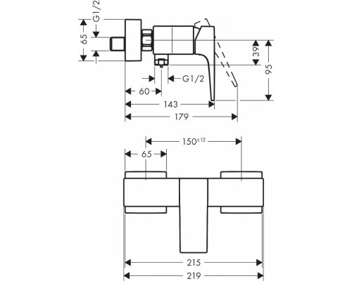 Смеситель Hansgrohe Metropol 32560140 для душа, шлифованная бронза