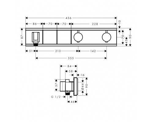 Смеситель Hansgrohe RainSelect для душа, термостатический, хром, 15355000