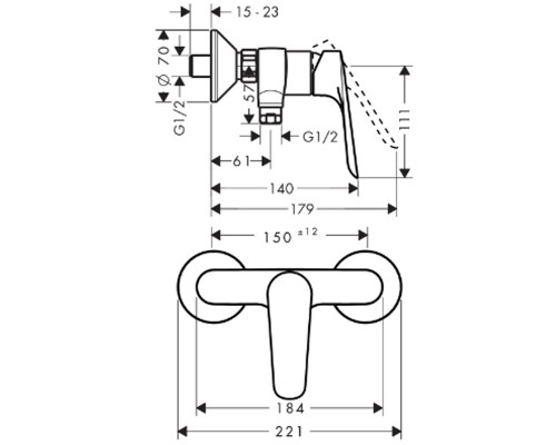 Смеситель для душа Hansgrohe Logis E 71601000 (отсутствует упаковка)