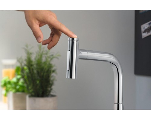 Смеситель Hansgrohe Metris Select M71 73818670 для кухни, черный матовый