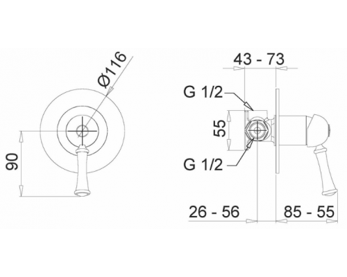 Смеситель Migliore Dallas 18609 для душа - золото