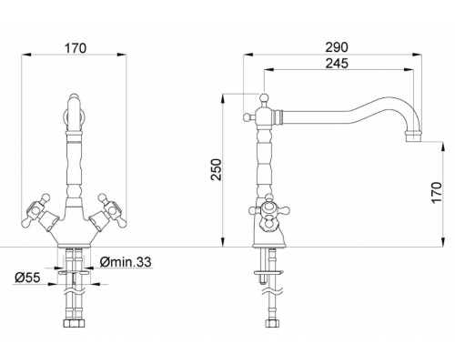 Смеситель Migliore Revival 18252 для кухни - хром