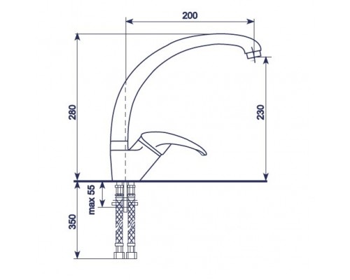 Смеситель для кухни 40к Mixline ML-GS01 (341), белый