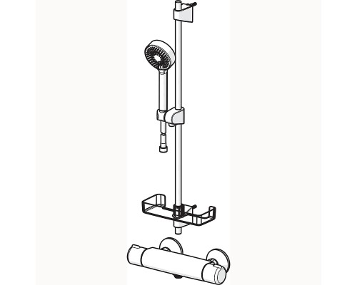 Смеситель для душа Oras Nova термостатический с душевым гарнитуром, хром, 7413U