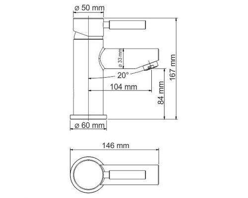 Термостатический смеситель WasserKRAFT 4103 для раковины, хром