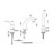 Смеситель Webert Aurora AU850701017 для ванны, на 3 отверстия, хром/золото