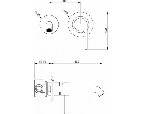 Смеситель Webert DoReMi DR830606015 для раковины настенный, хром