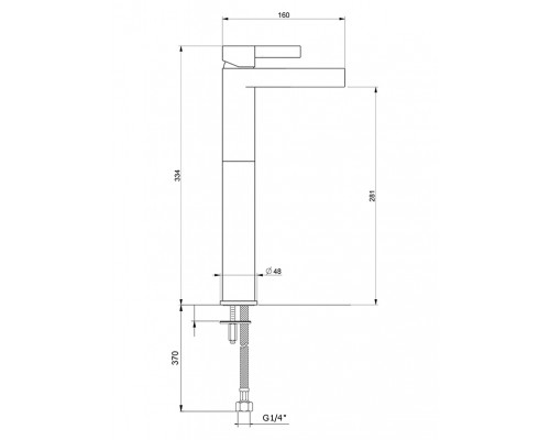 Смеситель Webert DoReMi DR830402564 для раковины высокий, с донным клапаном, черный матовый