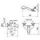 Смеситель Webert Aurora AU850101017 для ванны, с душевым гарнитуром, хром/золото