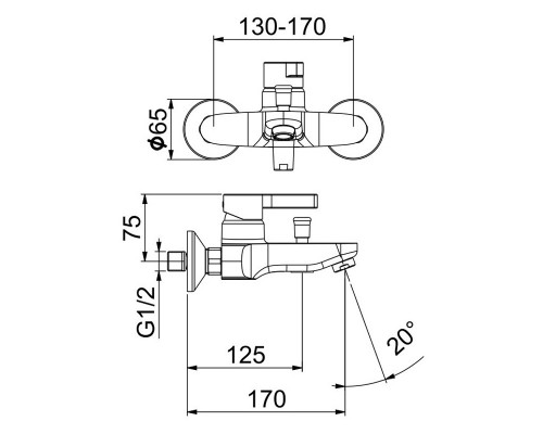 Смеситель Webert DoReMi DR850102015 для ванны, хром