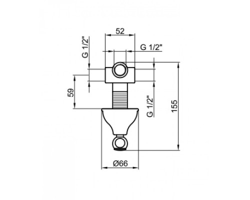 Переключатель потоков Webert Ottocento на 2 потребителя, хром, AC0395015