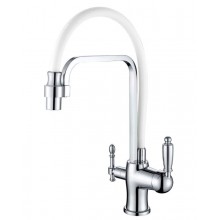 Смеситель Zorg Clean Water ZR 342-8 YF для кухни под фильтр, хром/белый