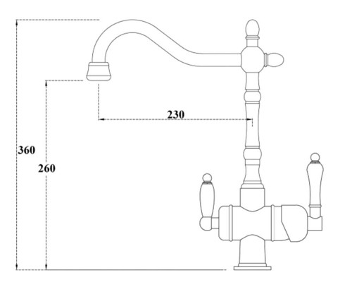 Смеситель Zorg Clean Water ZR 326-33 YF BR для кухни под фильтр, бронза