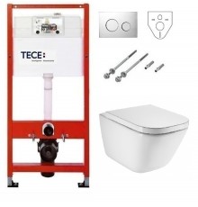 Инсталляция Tece с безободковым унитазом Roca Gap Clean Rim 34647L000, сиденье микролифт, комплект Santehnica.ru 295713