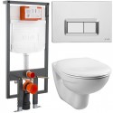 Инсталляция с унитазом Vitra Normus, SmoothFlush с тонким сиденьем с микролифтом, клавиша хром глянцевый, 9860B003-7200