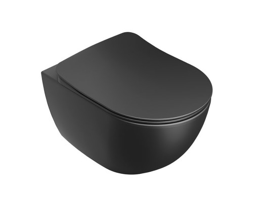 Подвесной унитаз Ravak Uni Chrome RimOFF, безободковый, цвет черный матовый, X01794