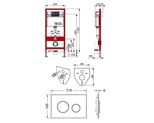 Инсталляция Tece K440920, с безободковым унитазом VitrA Nest 5176B003-6233, с функцией биде, крышка микролифт, комплект Santehnica.ru