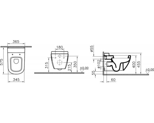 Инсталляция Tece K440920, с безободковым унитазом VitrA Nest 5176B003-6233, с функцией биде, крышка микролифт, комплект Santehnica.ru