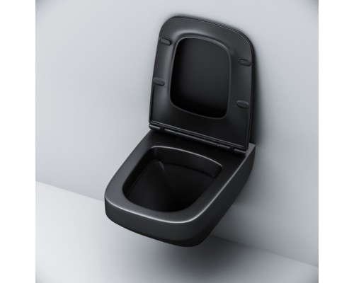 Подвесной унитаз Am.Pm Inspire V2.0 FlashClean безободковый, с сиденьем микролифтом, черный матовый, C50A1700MBSC