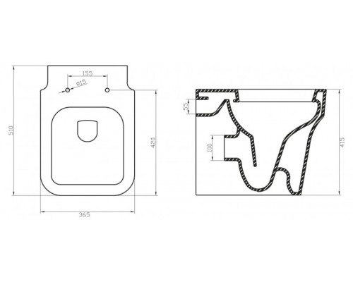 Приставной унитаз BelBagno Janice BB124CB