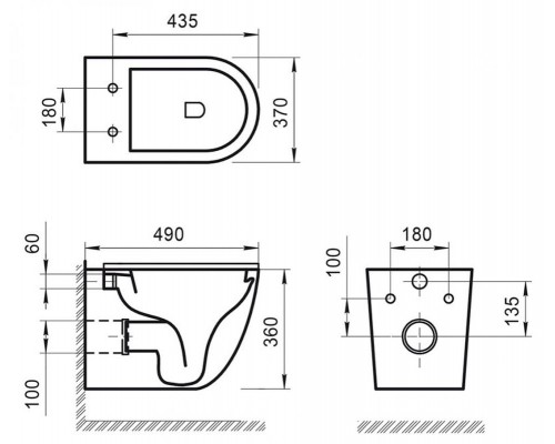 Инсталляция BelBagno с безободковым унитазом BelBagno Sfera-R BB046CHR, сиденье микролифт, клавиша хром, комплект