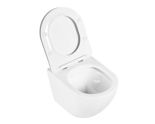 Унитаз подвесной BelBagno UNO, безободковый, сиденье soft close, белый, BB3105CHR/SC