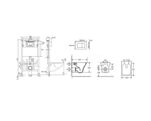 Инсталляция Cerutti SPA CR555 с унитазом Vettore Aria CT7190, крышка микролифт, клавиша хром CR02CH, CR71908955