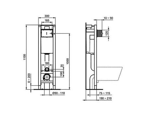 Инсталляция Ideal Standard узкая с унитазом Duravit Starсk 3 45270900A1, сиденье микролифт, комплект Santehnica.ru