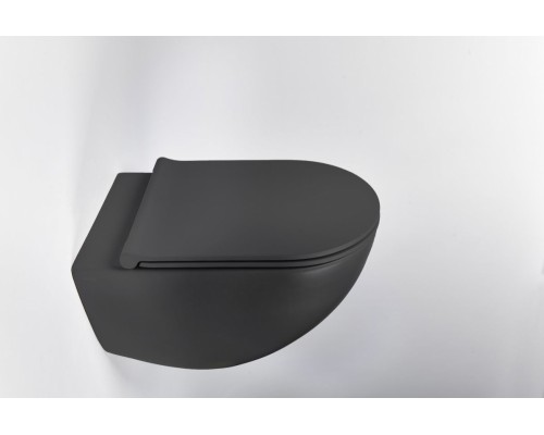 Инсталляция Valsir с безободковым унитазом Galassia Dream 7317NEMT, сиденье 7314NEMT в комплекте, клавиша черный матовый