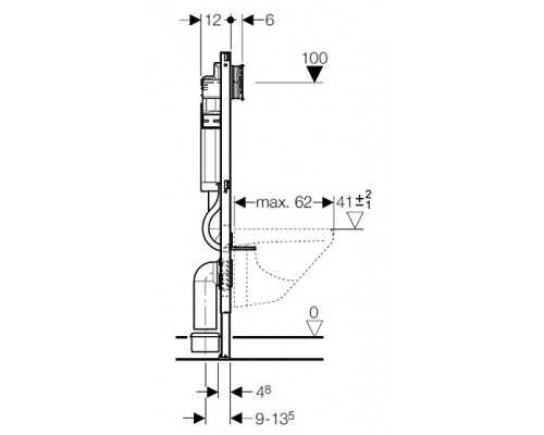 Инсталляция Geberit с безободковым унитазом Gustavsberg Hygienic Flush 5G84HR01, сиденье микролифт, комплект Santehnica.ru 399163