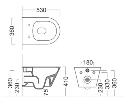 Подвесной безободковый унитаз Kerama Marazzi Plaza Modern Rimless PLMR.wc.02, белый