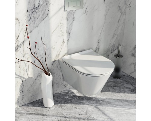 Подвесной безободковый унитаз Kerama Marazzi Plaza Modern Rimless PLMR.wc.02, белый