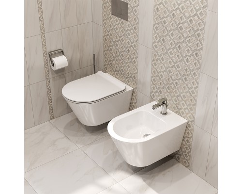 Подвесной безободковый унитаз Kerama Marazzi Plaza Modern Rimless PLMR.wc.02, белый