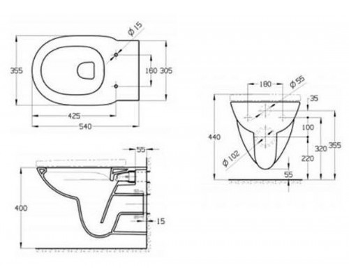 Подвесной унитаз Roca Debba Round Rimless, сиденье микролифт, 346998000/801B2200B