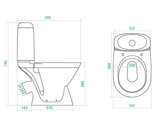 Напольный унитаз Santek Римини WH111758 крышка стандарт