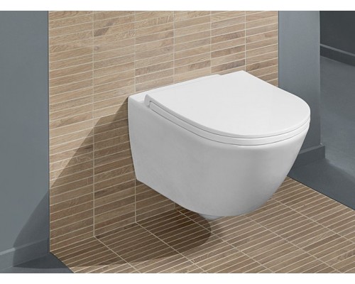 Подвесной унитаз Villeroy&Boch Subway 3.0 Universo TwistFlush безободковый, с сиденьем микролифт, альпийский белый, 4670T901