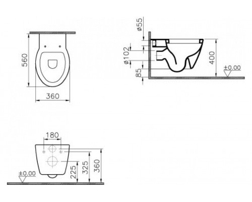 Подвесной унитаз Vitra Sunrise с функцией биде, белый, 5384B003-0850