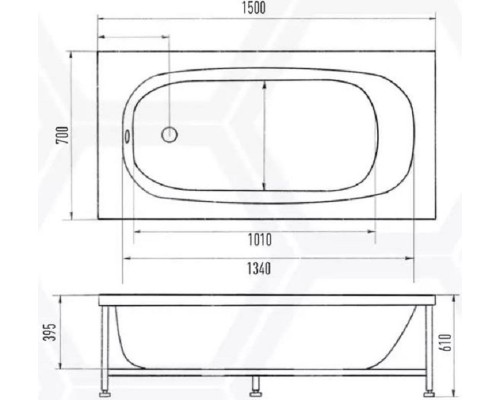 Ванна Eurolux Lait E1015070017, 150 х 70 см